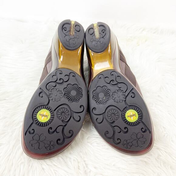 Jambu US 11M Womens Brown Cali Leather Slip On Closed Toe Wedge Heel Clog Shoes - Picture 11 of 12